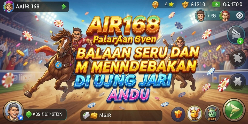 Tangkapan layar utama AIR168 menunjukkan aksi balapan mendebarkan.