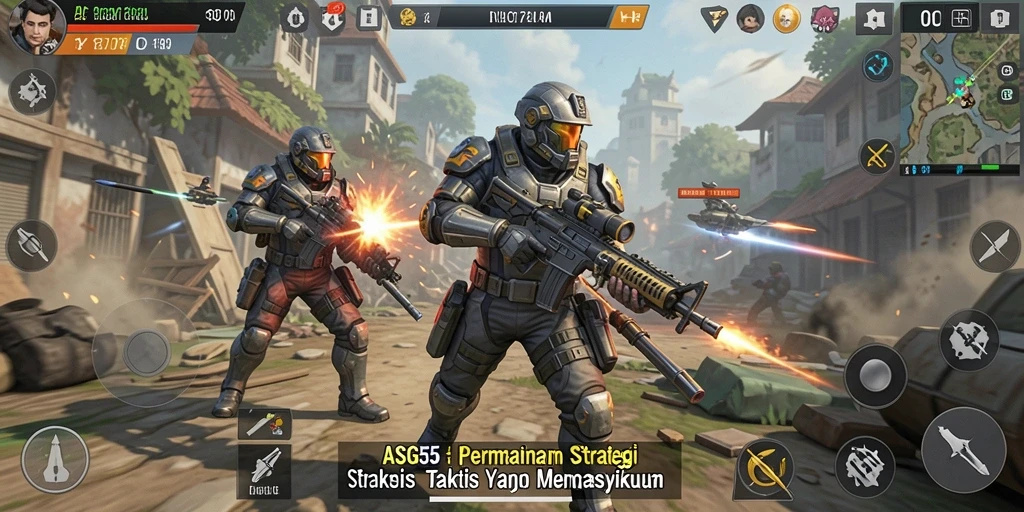 Tampilan gameplay <strong>ASG55</strong> yang menampilkan aksi strategi seru.