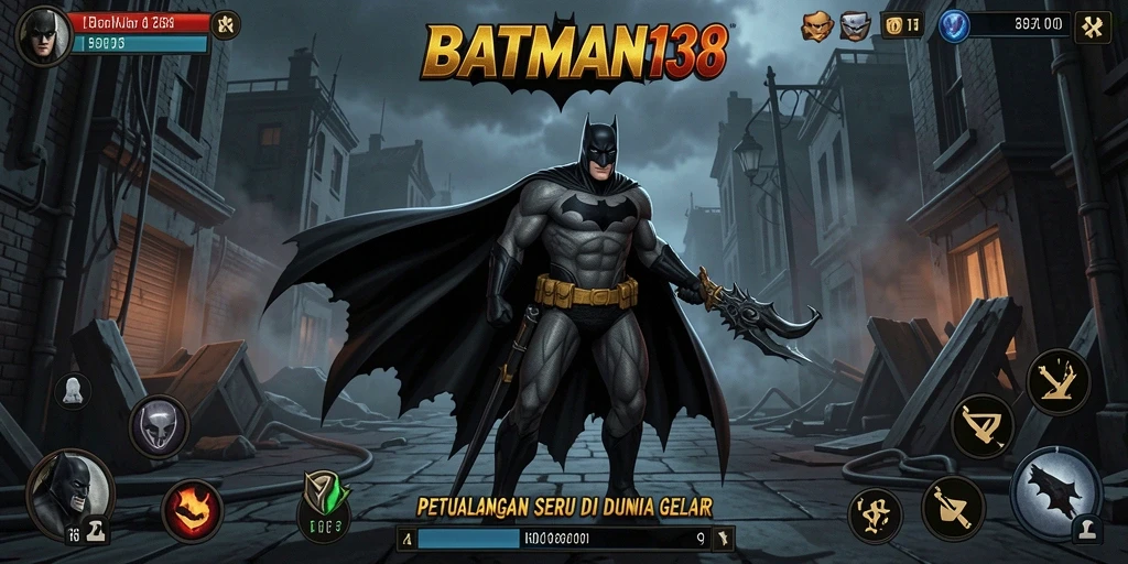 Tampilan gameplay yang mendebarkan dan penuh aksi di BATMAN138.