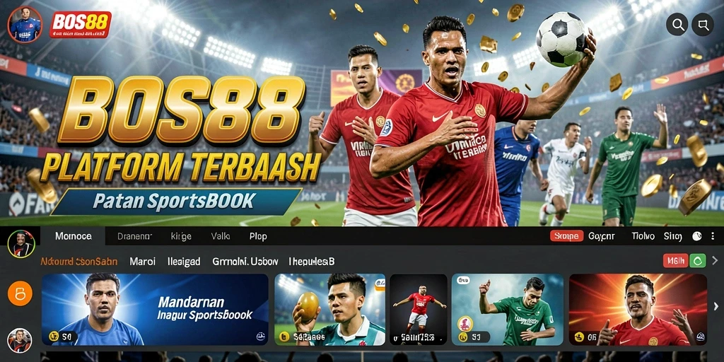 Tampilan utama gameplay Sportsbook di BOS88 dengan berbagai olahraga.
