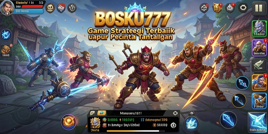 Tangkapan layar menunjukkan suasana intens pertempuran dalam BOSKU777.