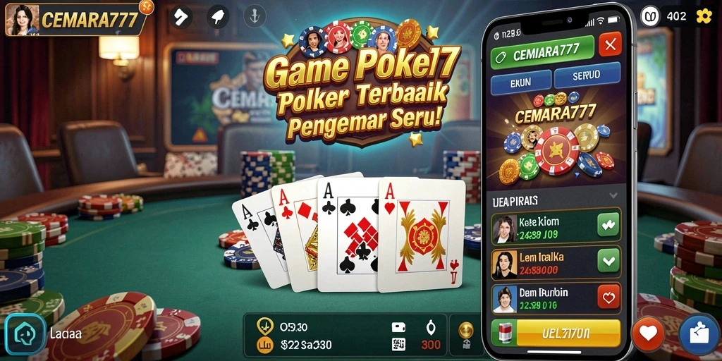 Tampilan menarik dari gameplay Poker di CEMARA777.