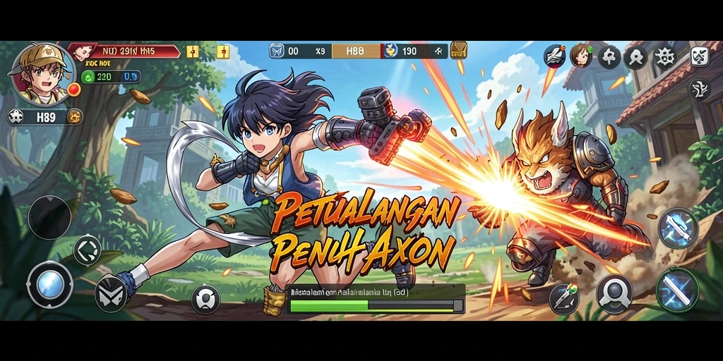 Screenshot H89 yang menunjukkan aksi pertarungan karakter anime.