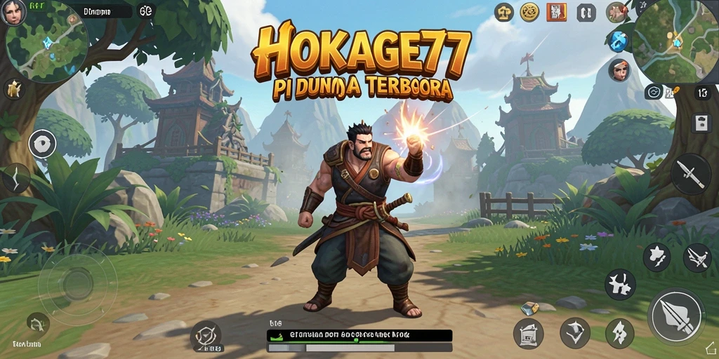 Tampilan gameplay HOKAGE77 yang menampilkan eksplorasi luas.
