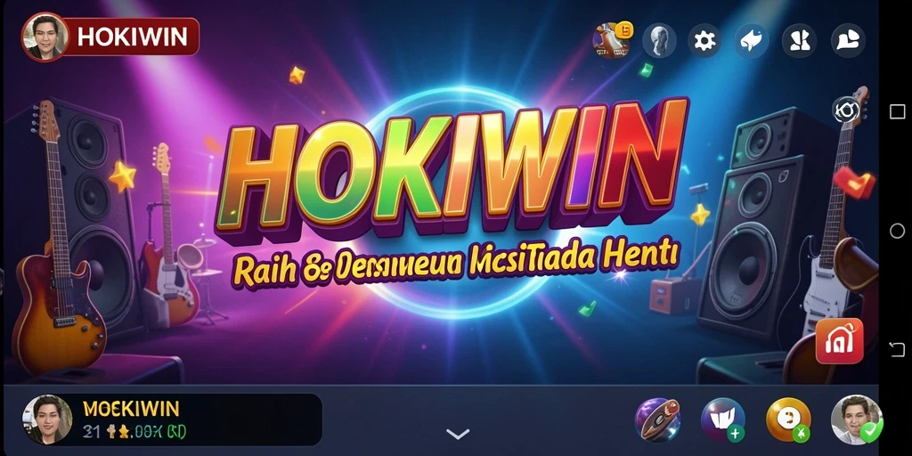 Screenshot HOKIWIN menunjukkan gameplay musik yang menyenangkan dan interaktif.