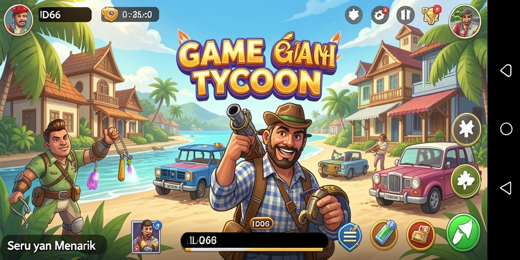 Screenshot gameplay ID66 menampilkan keseruan mengelola bisnis Tycoon.