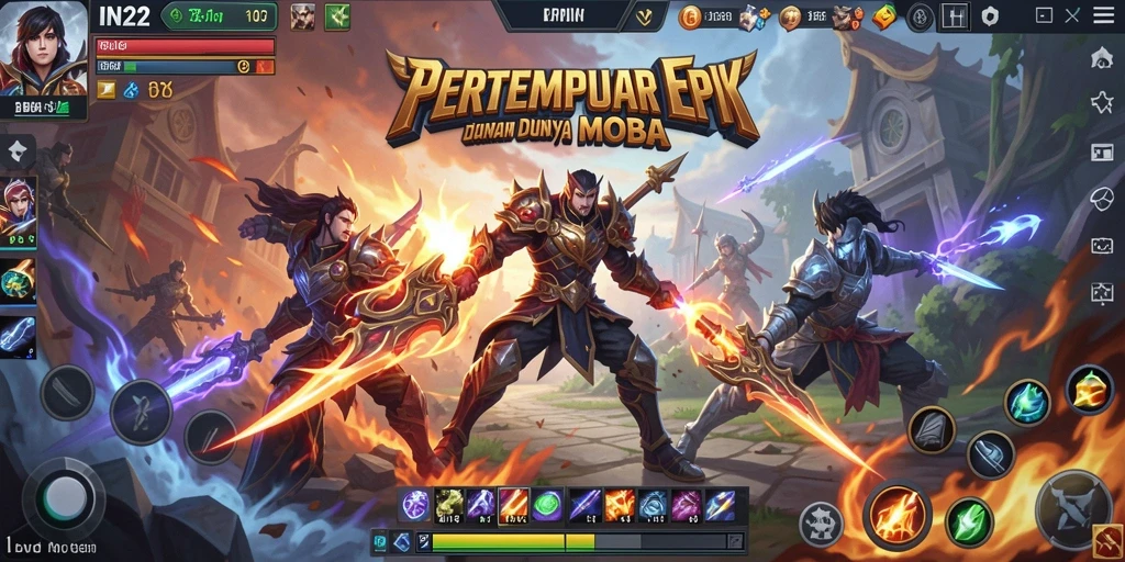 Screenshot menampilkan pertarungan tim yang intens di dalam IN22.