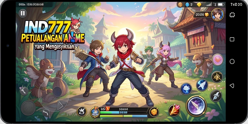 Screenshot menunjukkan karakter anime dalam pertarungan yang seru dan grafis menawan.