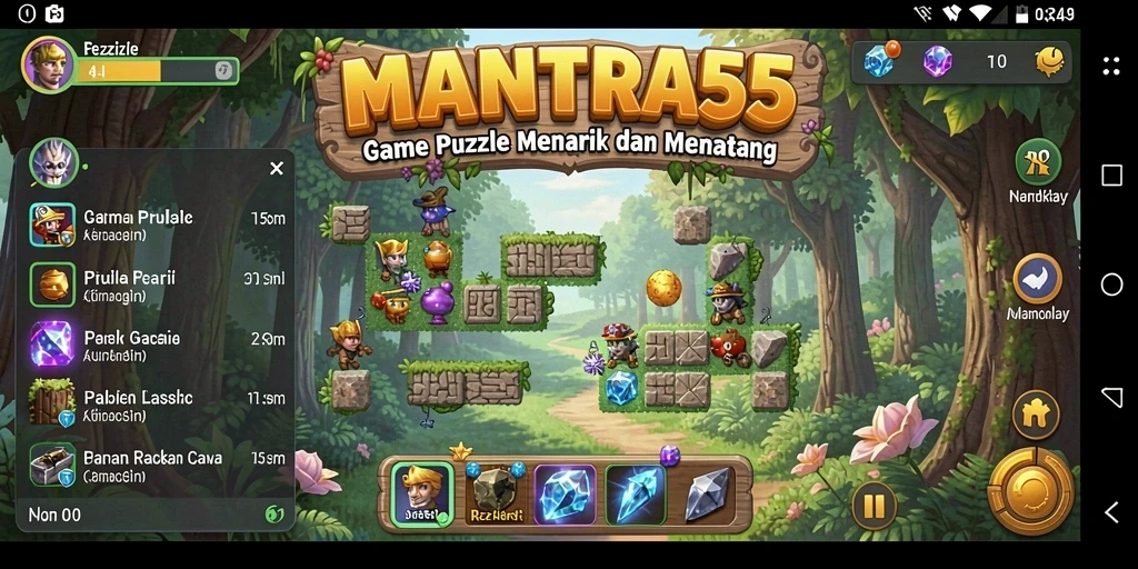 Tampilan gameplay <strong>MANTRA55</strong> yang menarik dalam menyelesaikan puzzle.