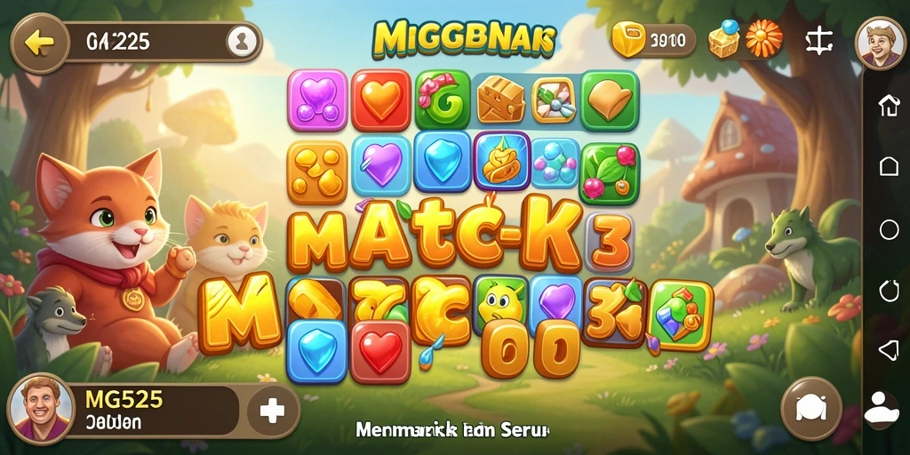 Screenshot gameplay MG525 menunjukkan kombinasi warna-warni yang menarik.