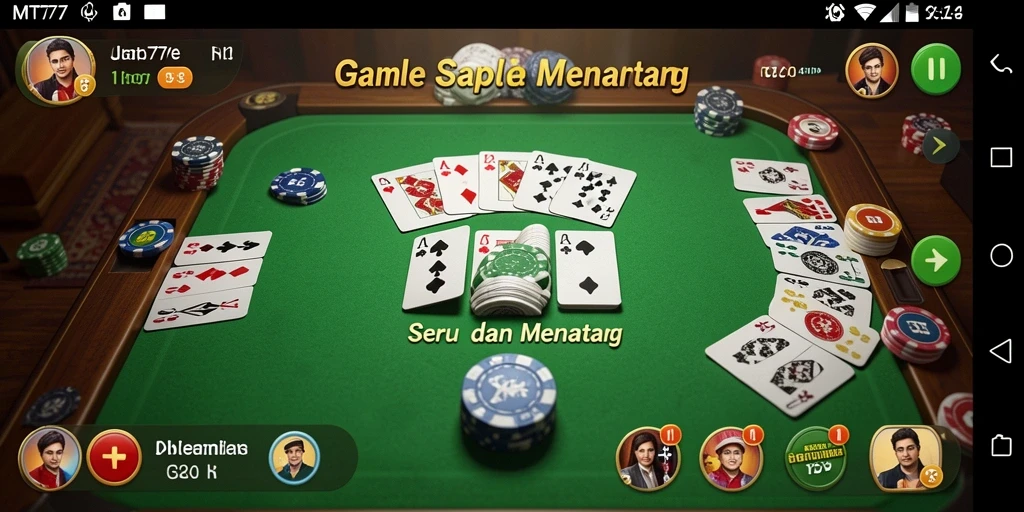 Tampilan utama MT777 yang menampilkan permainan Gaple yang seru.