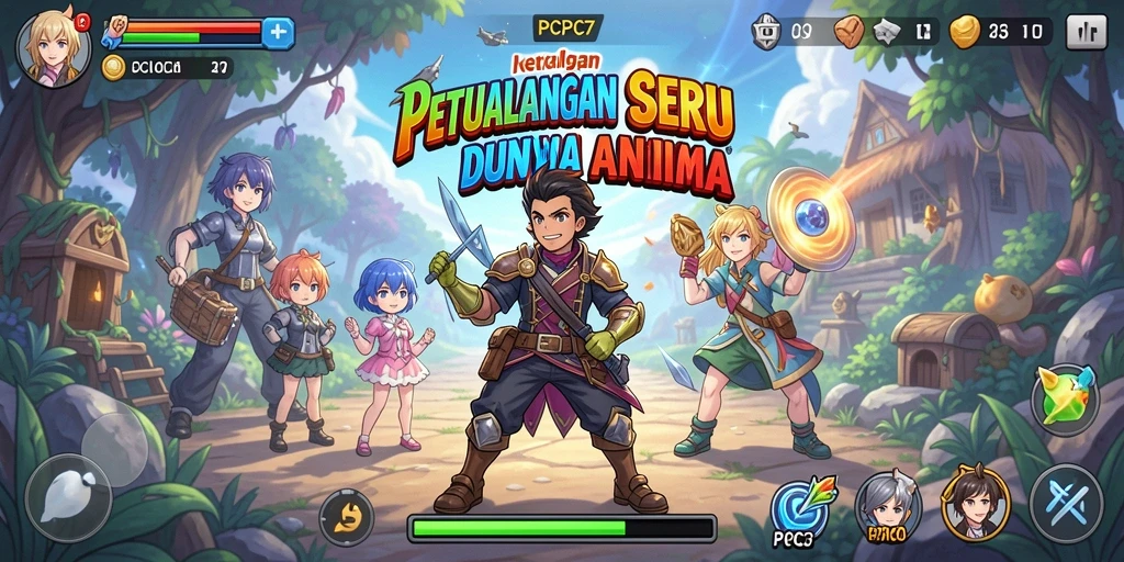 Screenshot PCPC7 yang menunjukkan aksi seru dalam gameplay anime.