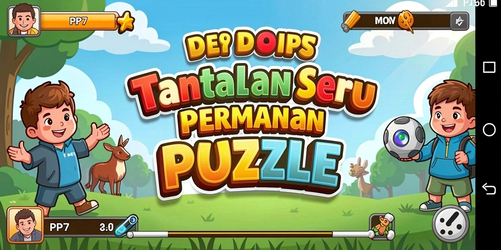 Screenshot gameplay PP7 dengan tampilan puzzle yang menarik.