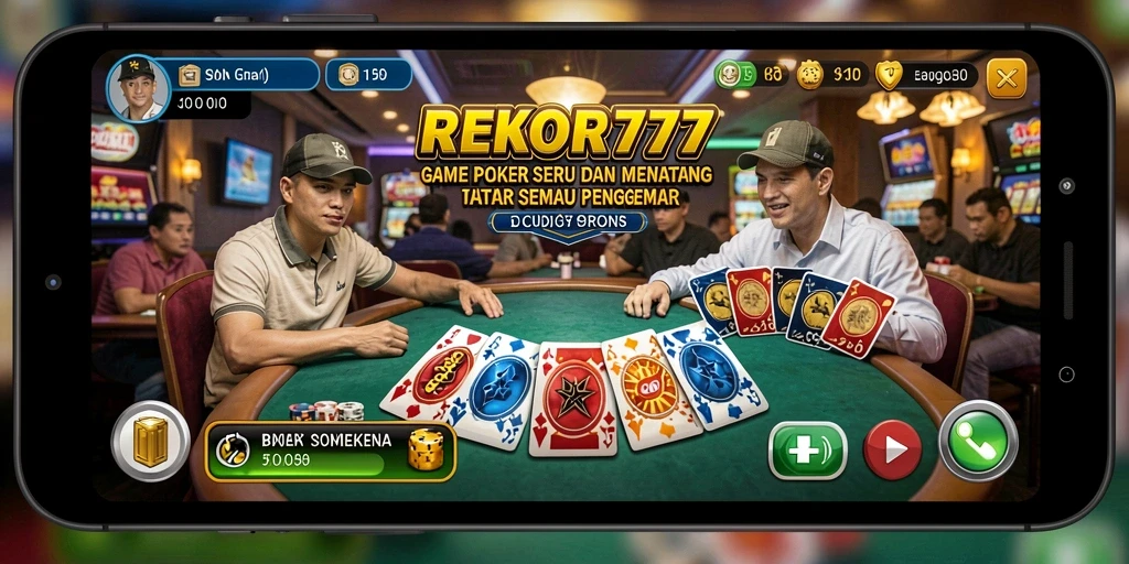 Tampilan gameplay poker yang menarik dan kompetitif di REKOR777.