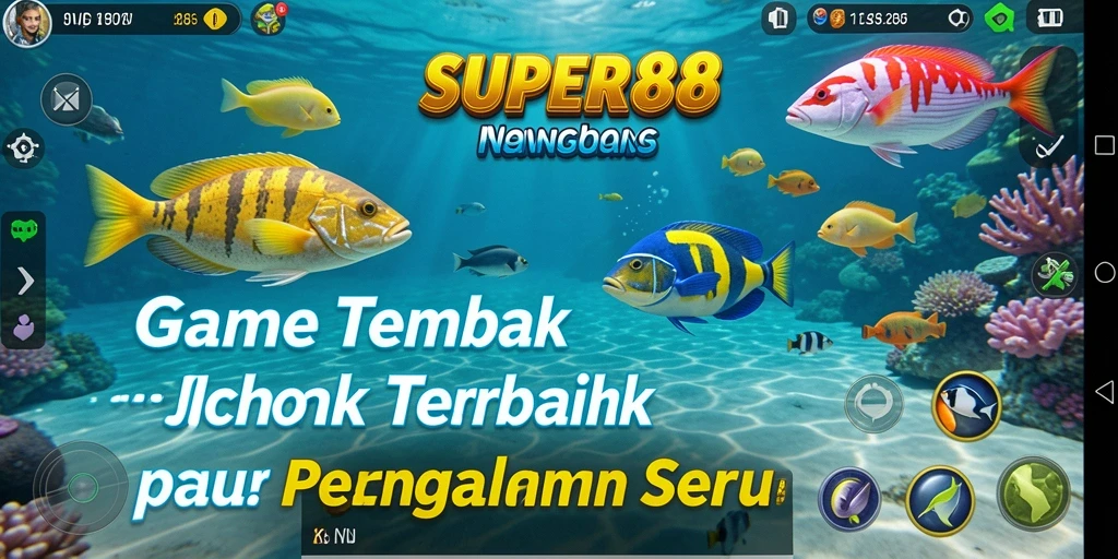 Screenshot gameplay SUPER88 menampilkan aksi seru menembak ikan.