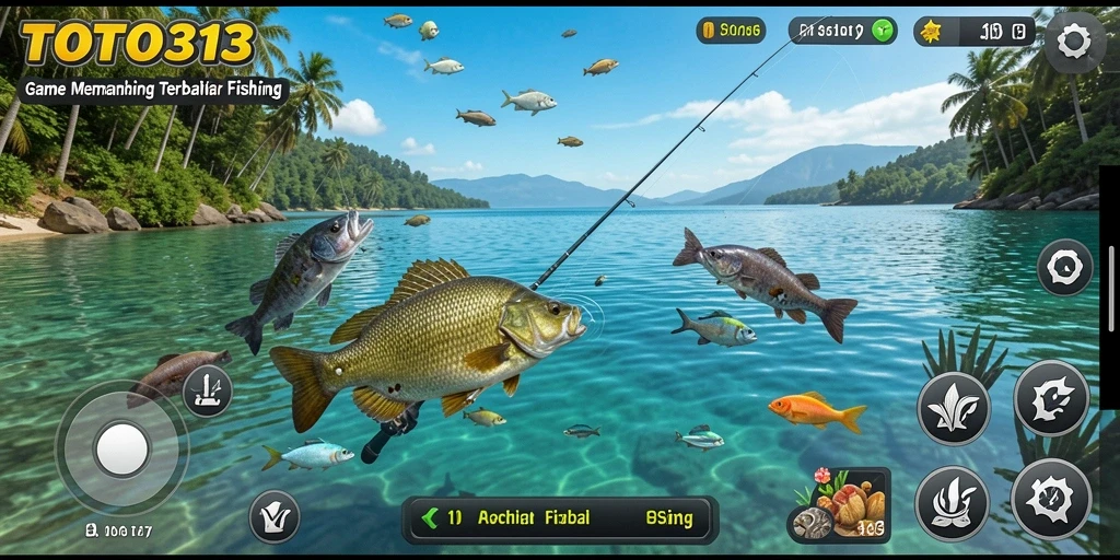 Tampilan gameplay TOTO313 yang menarik saat memancing di laut.